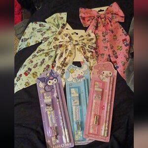 Bundle Of lafufu hair bows and cute pencil sets